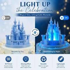 4.8 Inch Castle Cake Topper Figurine Wedding Cake Topper Castle Tower Night L…