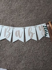 Pre-Strung 6ft Oh Baby Banner Neutral Baby Shower Decorations Woodland