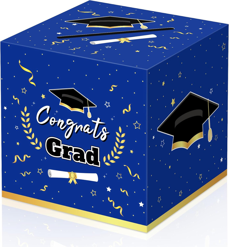 Graduation Decorations 2026 Blue Graduation Card Box Graduation Party Decoration