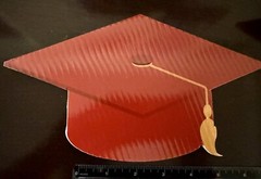 Graduation Red Gold Glitter Assorted Cutouts Random Qty -Paper Grad Decoration