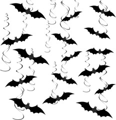 32Pcs Halloween Bat Hanging Swirls Decorations | Black Bat Ceiling Streamers, Ce