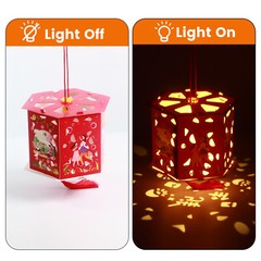 8Pcs Lunar Chinese New Year Lanterns Red Paper Cuts Lucky Lantern Festival Decor