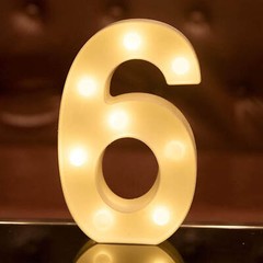 LED Light Up Number Sign Warm White, Battery Operated Birthday Hen Party Decor