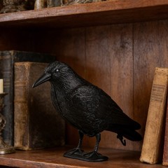 Realistic Raven Decoy for Pigeon Deterrence Balcony Garden 35×32.5x22cm