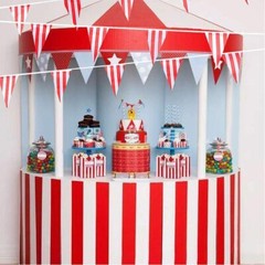 10/30M Carnival Theme Party Decorations Red And White Striped Pennant for ban