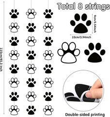 8 Pack Dog Party Banner Decorations Paw Paper Garland Pet Birthday USA SELLER