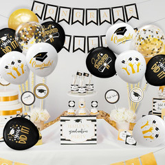 2026 Graduation Party Decorations, 68Pcs Graduation Balloons Black and Gold Grad