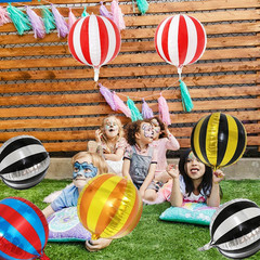 22 Inch 360 Degree 4D Stripe Blue Red Balloons, Aluminum Mylar Carnival Theme Pa