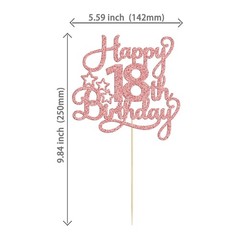 1 Pack Happy 18th Birthday Cake Topper Rose Gold Glitter 18 & Fabulous Cheers…