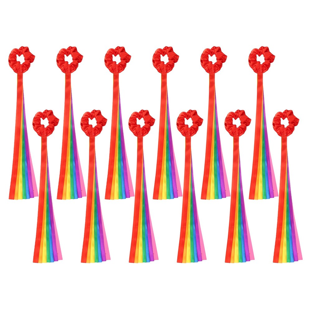 Rainbow Dance Ribbons, Wrist Streamers 20″ & 12 Pcs & Rainbow