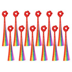 Rainbow Dance Ribbons, Wrist Streamers 20″ & 12 Pcs & Rainbow