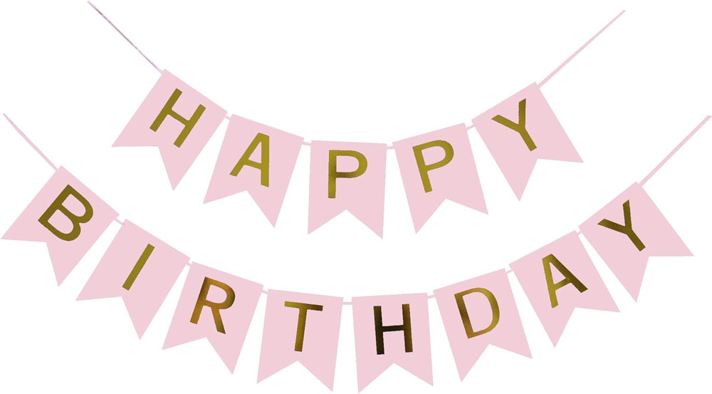 Happy Birthday Banner Pink Birthday Signs Party Supplies Garland Decorations Nur