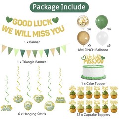 Roetyce Farewell Party Decorations Women Men, Green We Will Miss You Banner C…