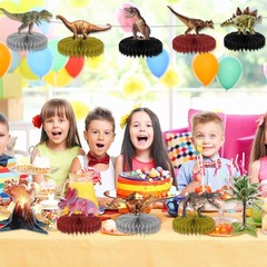 10 Pcs 3D Dinosaur Honeycomb Centerpieces – Perfect for Birthday & Baby Showers