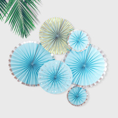 Colorful Paper Fans Party Decorations Hanging Decor Birthday Bridal Pink Blue