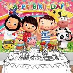 Little Baby Bum Party Decorations Happy Birthday Backdrop Banner Vinyl 5*3ft