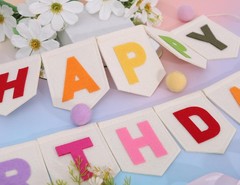 Colorful Happy Banner – Rainbow Party Decorations,Bohemian Felt Happy Banner,…