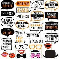 29 pcs Office Photo Booth Props, Funny Adult Work Party Props for Office Cele…