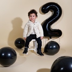 Black Number 2 Balloon 40 Inch, 2 Balloon Number, 2nd Birthday Decorations