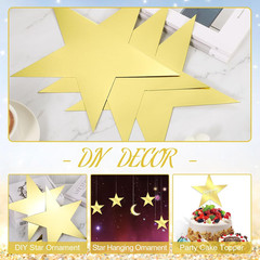 40 Pcs 11 Inch Large Gold Stars Cutouts Gold Stars Decoration Double Printed Pap
