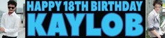 2 Personalised banners birthday photo anniversary christening black blue 1C