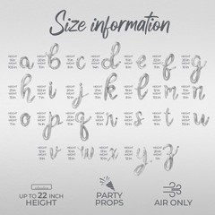 Cursive Script Letter Balloons – HELLO 40 16″ Inch Alphabet Letters Foil Myla…