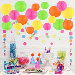 Paper Lanterns Party Decorations, Hanging round Chinese Lanterns for Glow in the