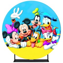 Round Mickey Mouse and friends Backdrop Cover Birthday Photo Background Decor