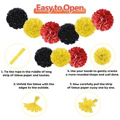 Red Black Yellow Party Supplies,Include Balloons Happy Banner Fringe Curtain …