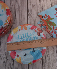 99 Pcs Little Pumpkin Plates & Tablecloth Thanksgiving Party Supplies Boy