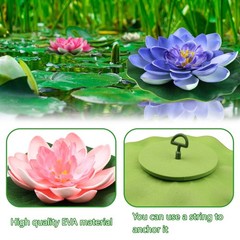 QUOZUO 10PCS 3 Sizes Artificial Foam Lotus Floating Flowers with Multi Color
