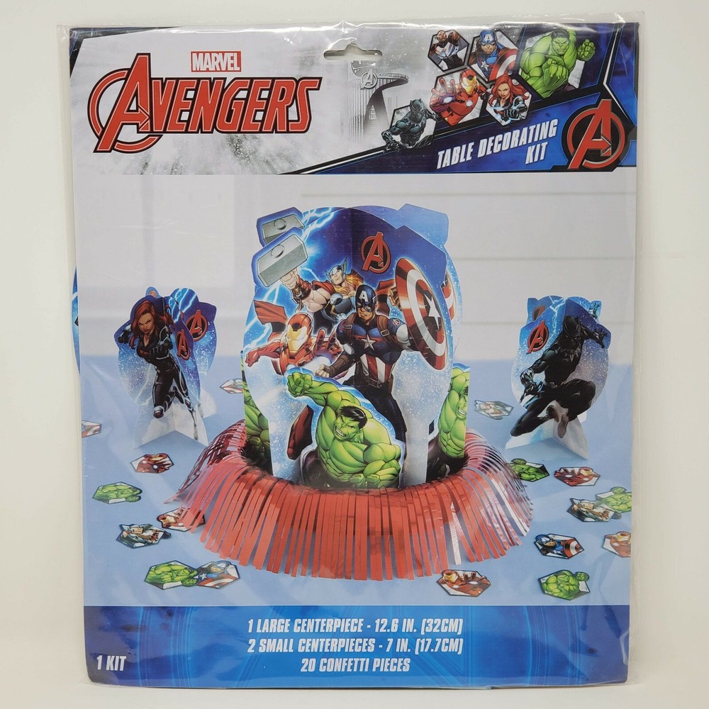 MARVEL AVENGERS Core Table Decorating Kit Birthday Party 3 Pieces Plus Confetti