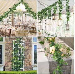 3 Strands Artificial Ivy Vines 6.3Ft Green Ivy Garland Faux Hanging Plants