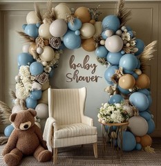 Dusty Blue Tan Balloon Garland Double Blue Nude White Sand Grey Latex Neutral…