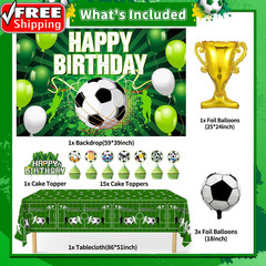 Soccer Party Decorations, 122Pcs World Soccer Birthday Party Decorations Supplie
