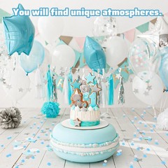 8000 PCS Blue White Round Tissue Paper Confetti Wedding Birthday Decor