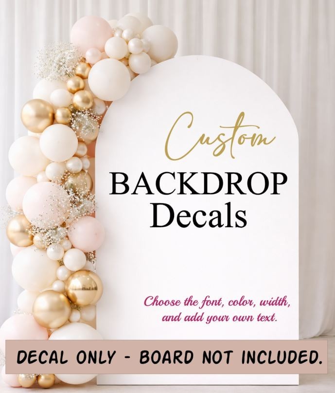 Personalised Birthday Vinyl Decal for Sail Board Backdrop Balloon Party Sticker