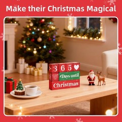 365 Days Christmas Countdown Wooden Tiered Tray Decor Activities Dice Gifts