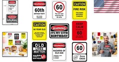60th Birthday Decorations – 9 PCS Funny Yard & Wall Signs for Memorable Parties