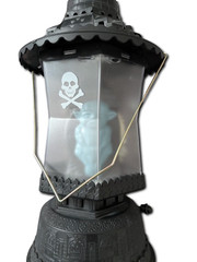 Halloween Skull Lantern Light Up Not Working Hanging Grey Spooky Prop