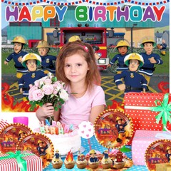 Fireman Sam Party Decorations Set Balloons Plates Cake Topper Banner