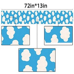 Blue Sky White Cloud Table Runner Toy Story Themed Birthday Party 13″ x 72″