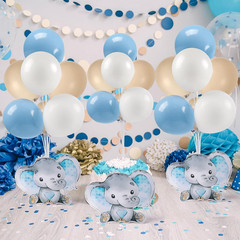 12 Sets Elephant Baby Shower Balloon Stand Kit for Table It’S a Boy Baby Shower
