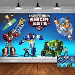 Transformers Rescue Bots Party Decor Party Supplies Backdrop Banner Boys 5x3ft