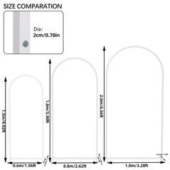 3Piece White Metal Arched Backdrop Stand Multi-Purpose Wedding Flower Arch Frame