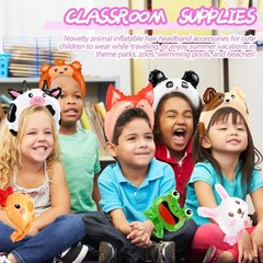 200 Pcs Inflatable Animal Party Set with Headbands & Balloons for Kids Fun