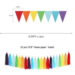 Rainbow Red-Orange Green-Blue Purple Party-Decorations – 30pcs Tissue Pom Pom…