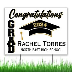 Class of 2024 Graduate Personalized Yard Sign, Graduation Lawn Sign