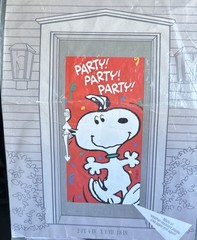 Vtg Hallmark Snoopy Red Party Party Party Door Decoration Banner