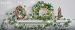 Vines with Lights Battery Operated, 33ft 100 LED Eucalyptus Garland String